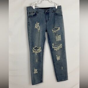 ONE TEASPOON Distressed High Rise Mom Jean Denim Casual Going‎ Out Party